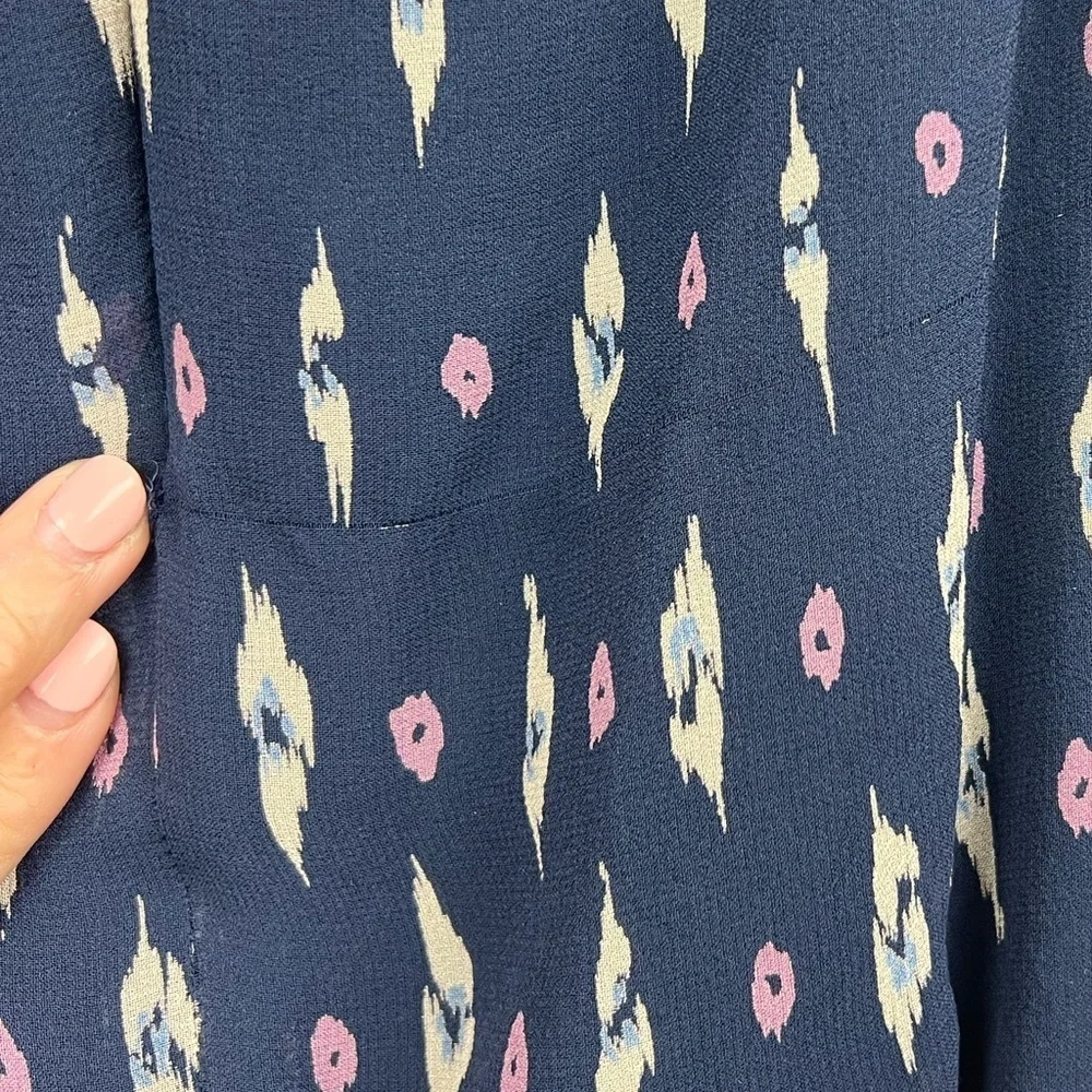 Joie Kayture Navy Silk Romper in Printed Georgette